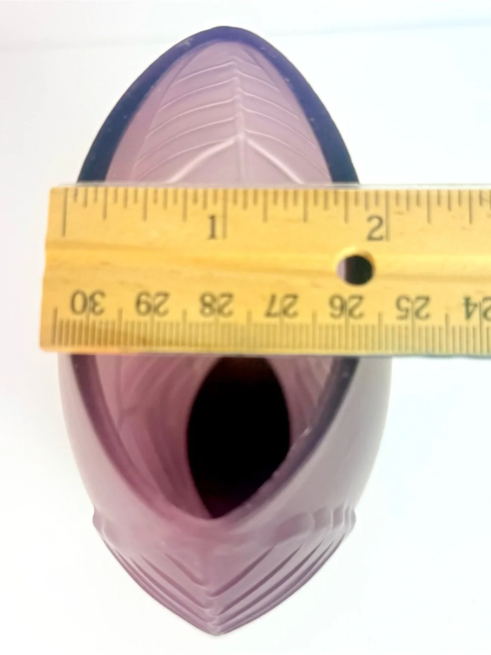 Vintage Art Deco Amethyst Purple Satin Glass 10” Botanical Vase 1940's - Picture 15 of 16